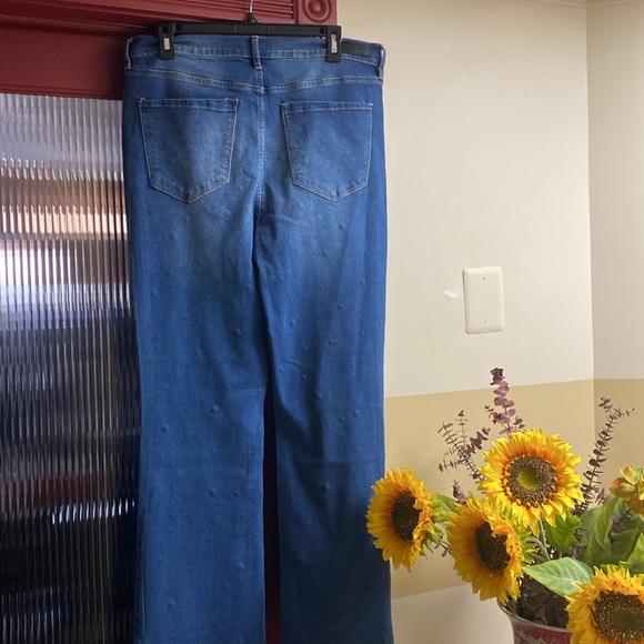 Nicole Miller Sparkling Crystal Stretch High Rise Boot Cut Jeans New With Tags - Picture 8 of 16